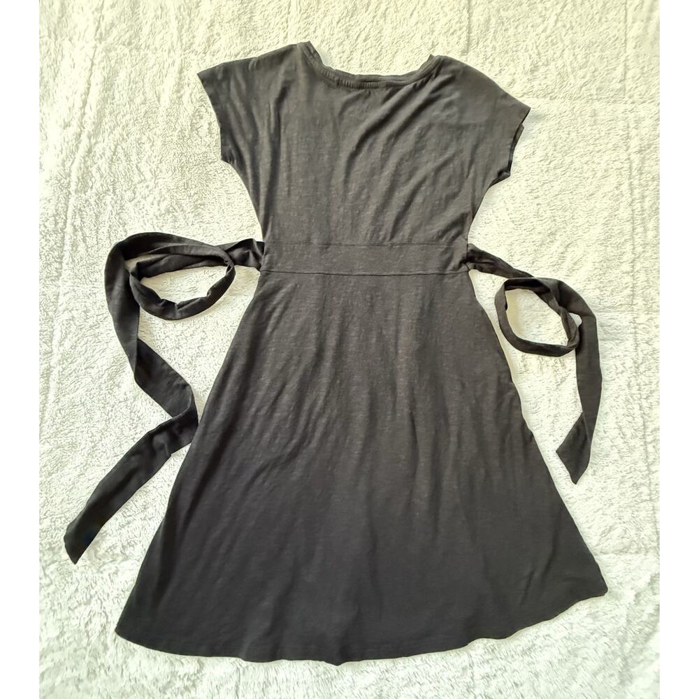 TOAD & Co Cue Wrap Cafe Dress Update Charcoal Belted Stretch Size XS - Picture 8 of 9